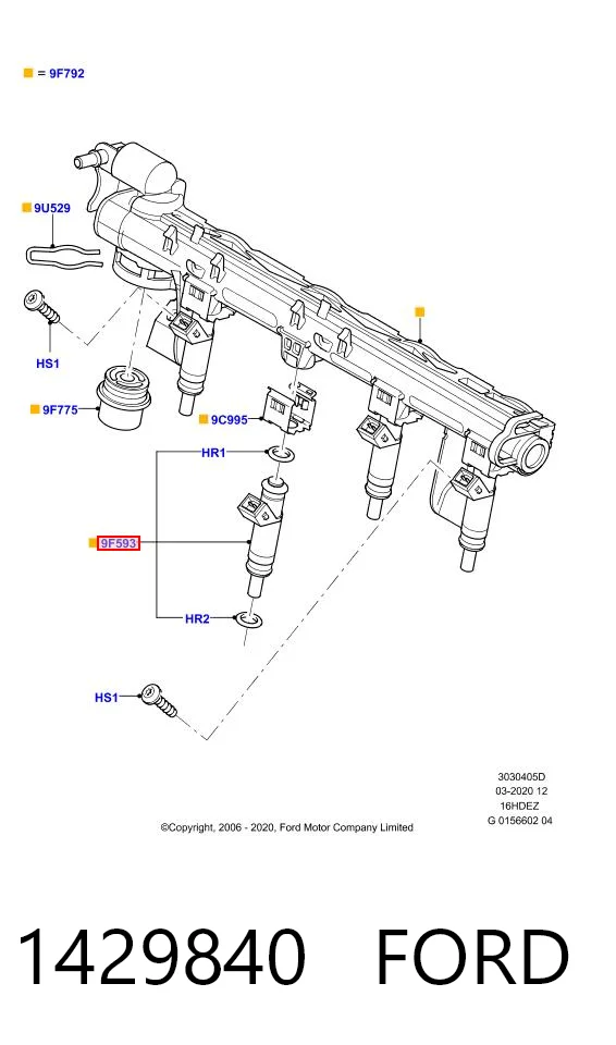 1429840 Ford Wtryskiwacz paliwa