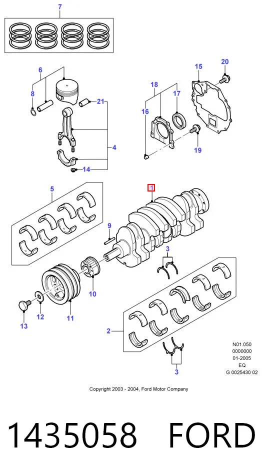 1435058 Ford Wał korbowy silnika