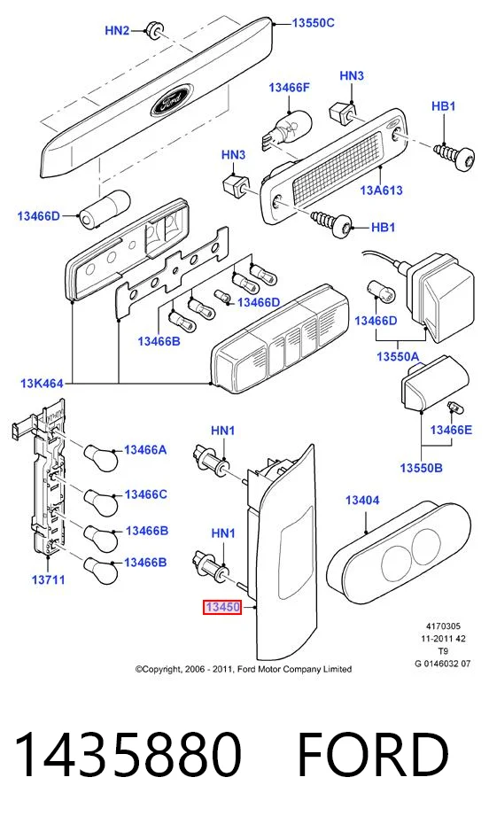 1435880 Ford Lampa zespolona tylna prawa