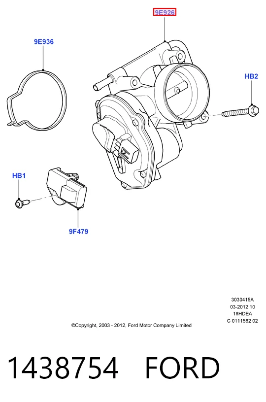 1438754 Ford Przepustnica, komplet