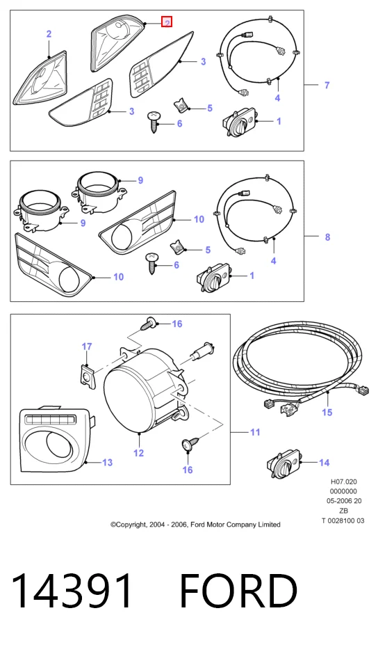 14391 Ford Lampa przeciwmgielna lewa