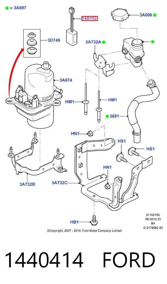 1440414 Ford Pompa wspomagania hydraulicznego kierownicy