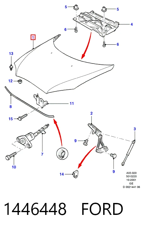 Maska silnika Ford Mondeo III sedana (B4Y) (2000 - 2007) cena, od 207,71 USD
