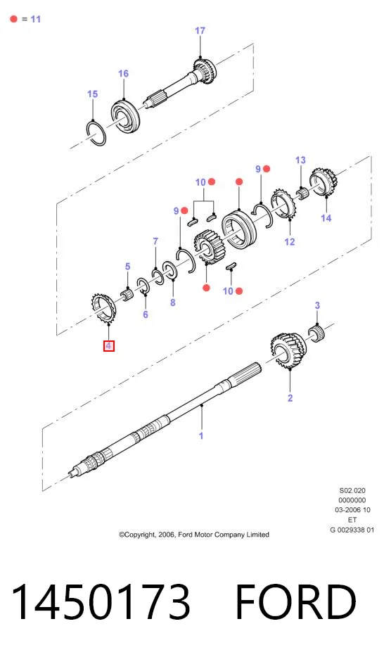 1450173 Ford Pompka spryskiwacza szyby przedniej