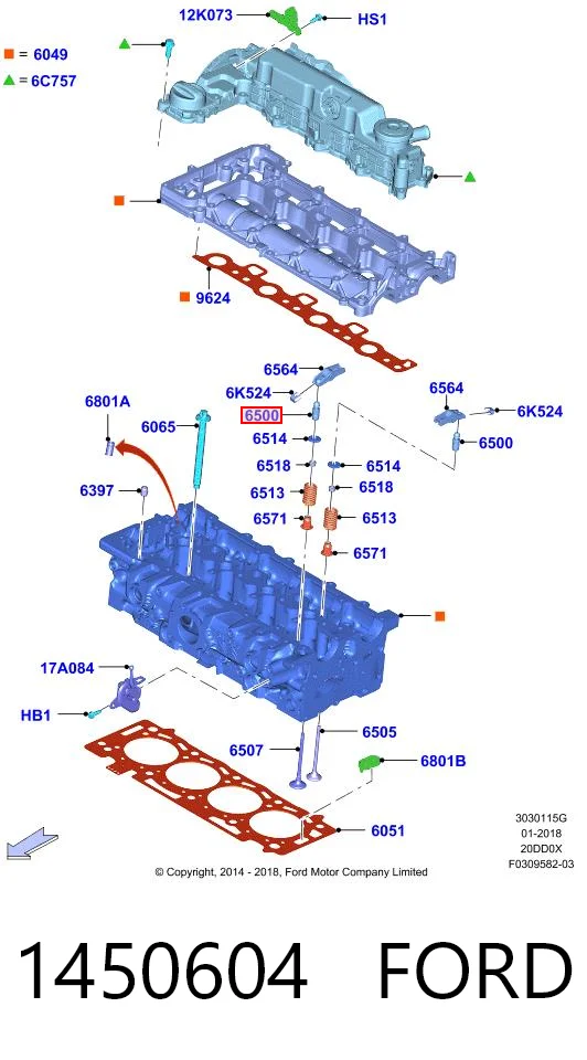 1450604 Ford Kompensator hydrauliczny (popychacz hydrauliczny), popychacz zaworu