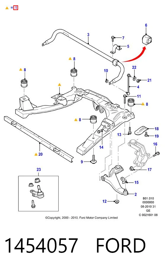Do koszyka Korpus osi przedniej Ford Mondeo III B4Y