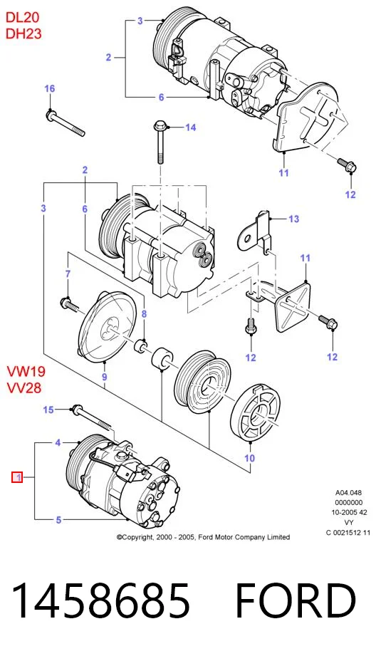 1458685 Ford Sprężarka klimatyzacji