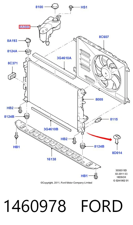 1460978 Ford Zbiorniczek wyrównawczy układu chłodzenia