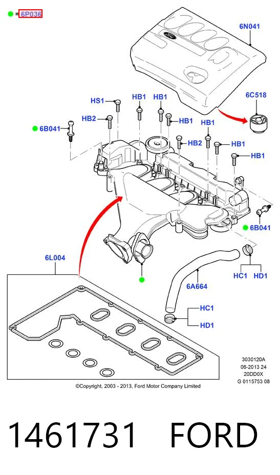 1461731 Ford Pokrywa zaworowa