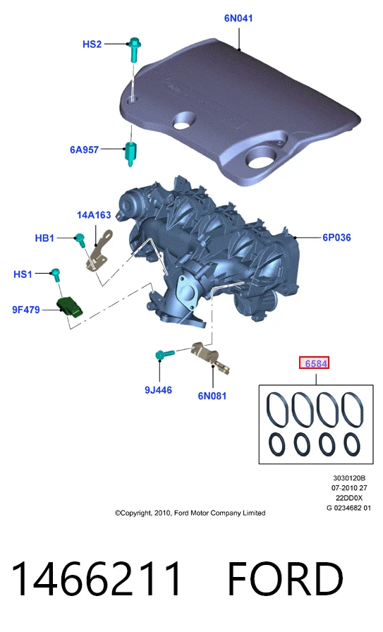 Uszczelka kolektora ssącego do Peugeot 508 I 8D