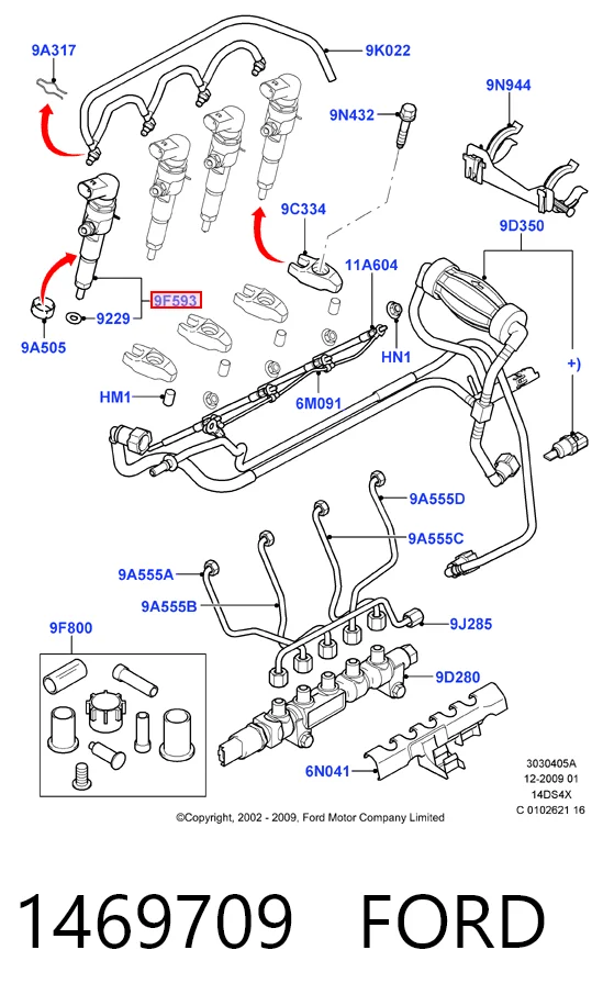 1469709 Ford Wtryskiwacz paliwa