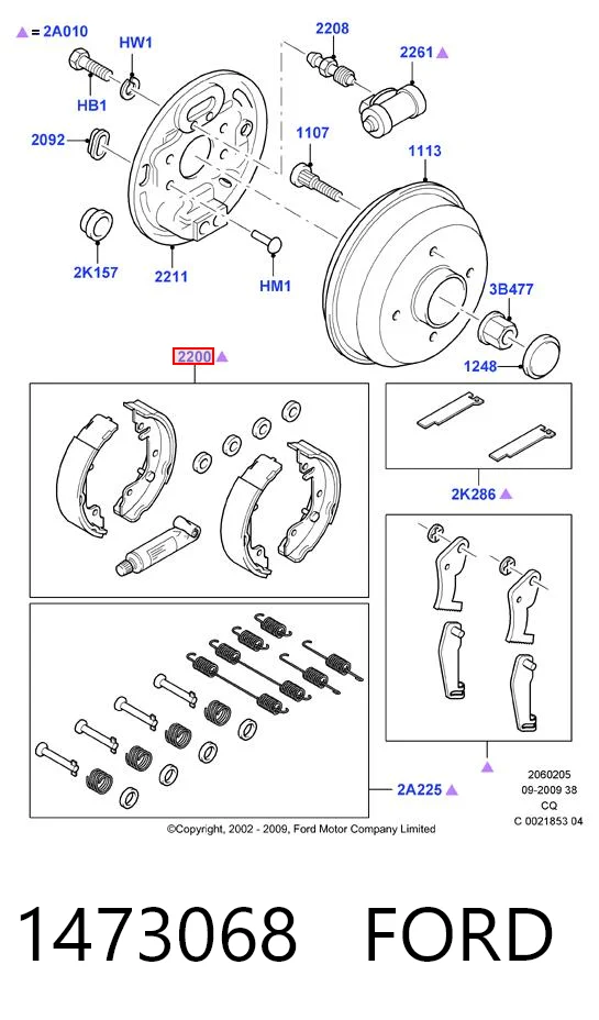 1473068 Ford Klocki hamulcowe tylne bębnowe