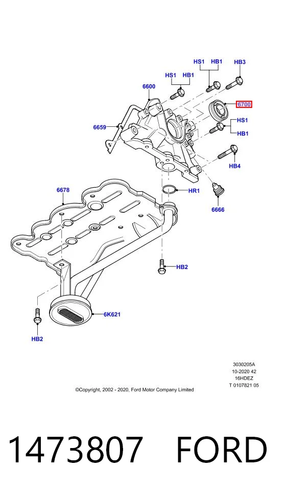 1473807 Ford Uszczelniacz wału korbowego przedni