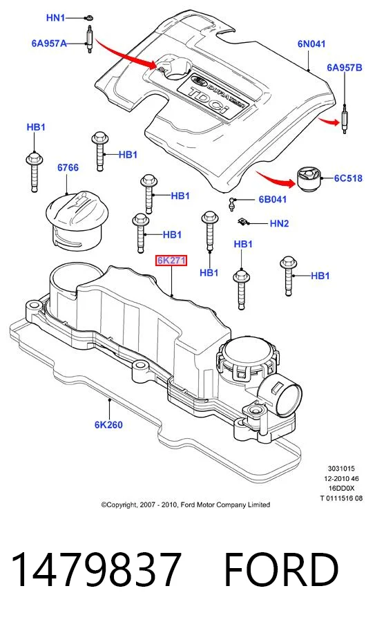1479837 Ford Pokrywa zaworowa