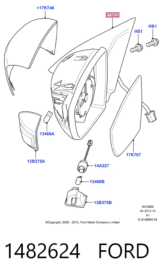 Lusterko wsteczne prawe do Ford S-Max  CA1