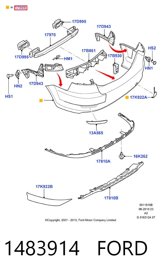 Zderzak tylny do Ford Mondeo IV CA2