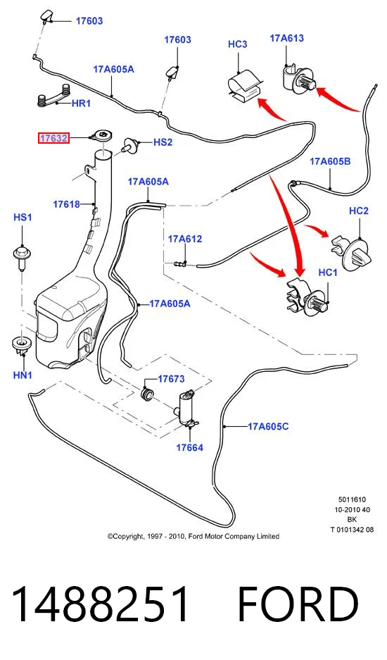 1488251 Ford Pokrywa (korek) zbiornika wyrównawczego