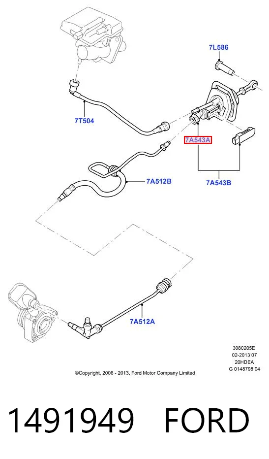 1491949 Ford Cylinder sprzęgła główny