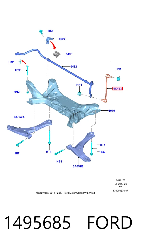 1495685 Ford Łącznik stabilizatora przedniego