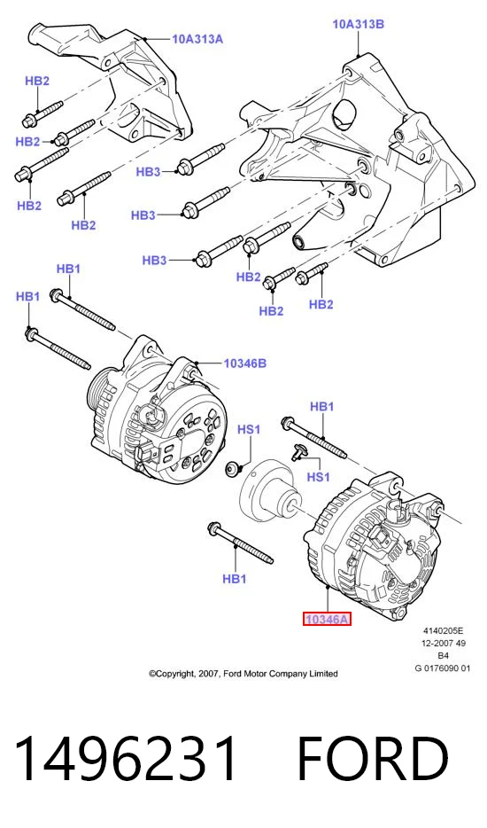 1496231 Ford Alternator
