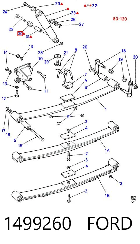 Silentblock amortyzatora tylnego do Ford Transit T