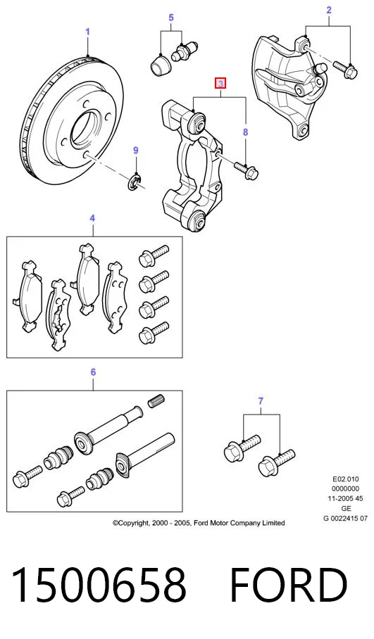 1500658 Ford Jarzmo zacisku hamulcowego przedniego