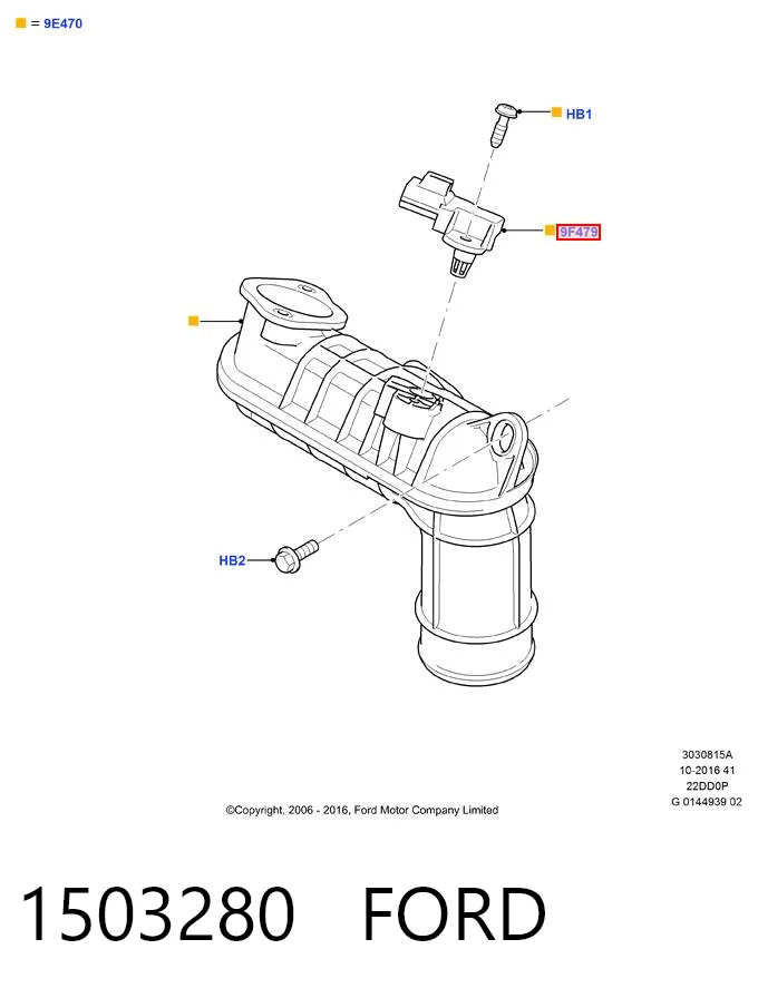 1503280 Ford Czujnik ciśnienia w kolektorze ssącym, MAP