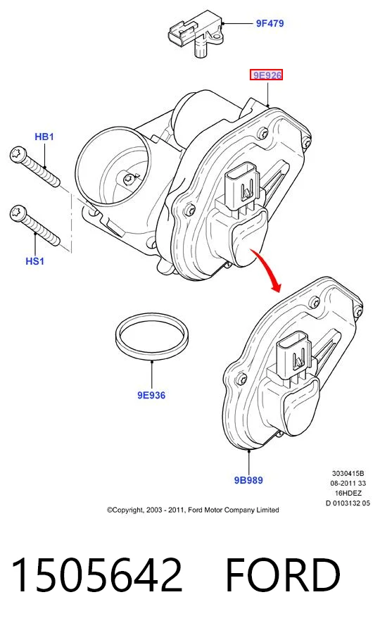 1505642 Ford Przepustnica, komplet