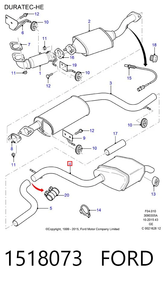Tłumik, tylna część Ford Mondeo III sedana (B4Y) (2000 - 2007) cena, od 97,21 USD