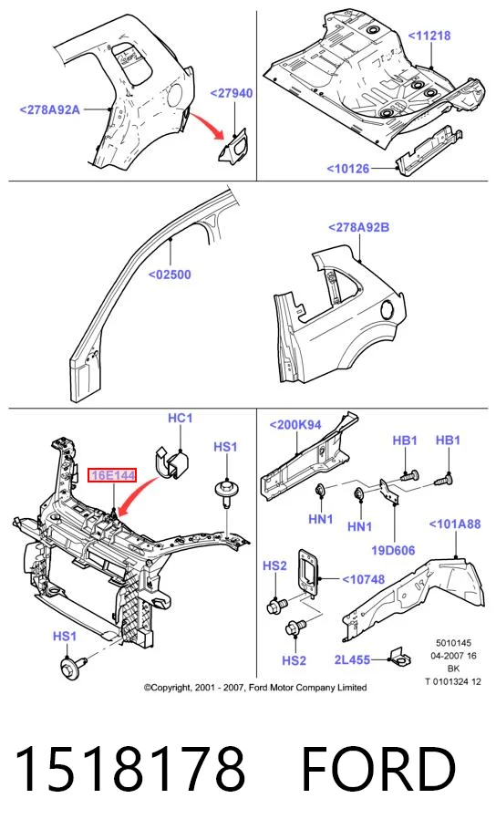 Osłona chłodnicy kompletna (panel mocowania reflektorów) do Ford Fusion  JU