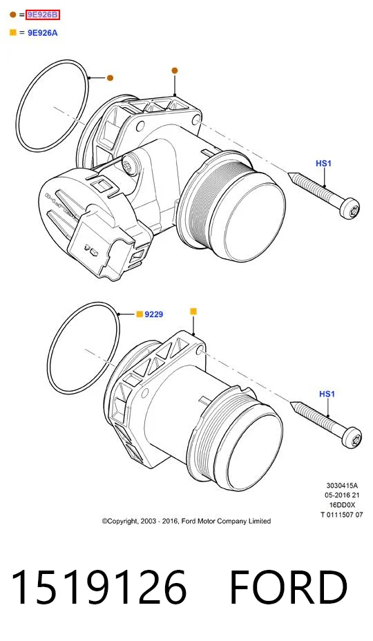1519126 Ford Przepustnica, komplet