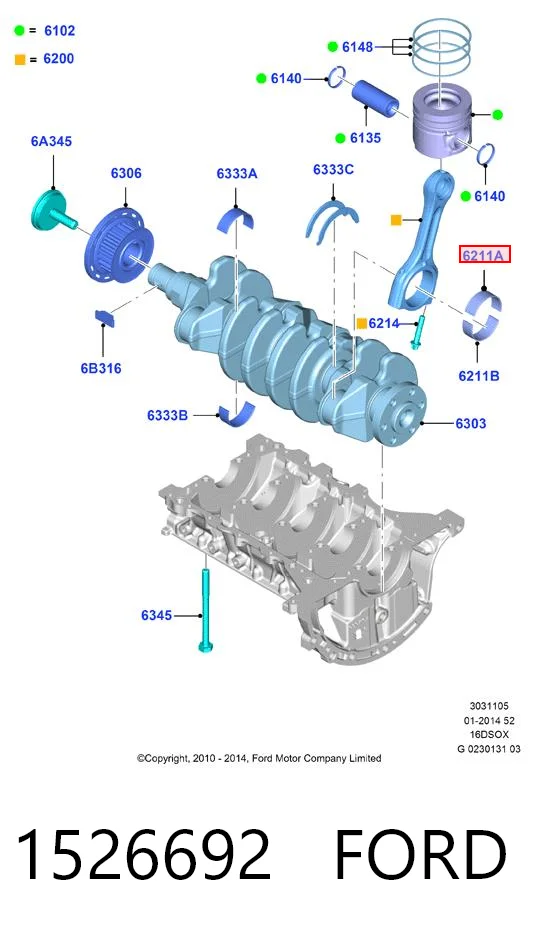 Panewki korbowodowe wału korbowego, zestaw, standardowe (STD) Glyco 714246