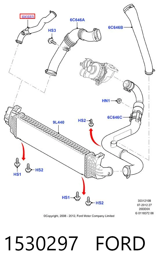 1530297 Ford Przewód (króciec) intercoolera