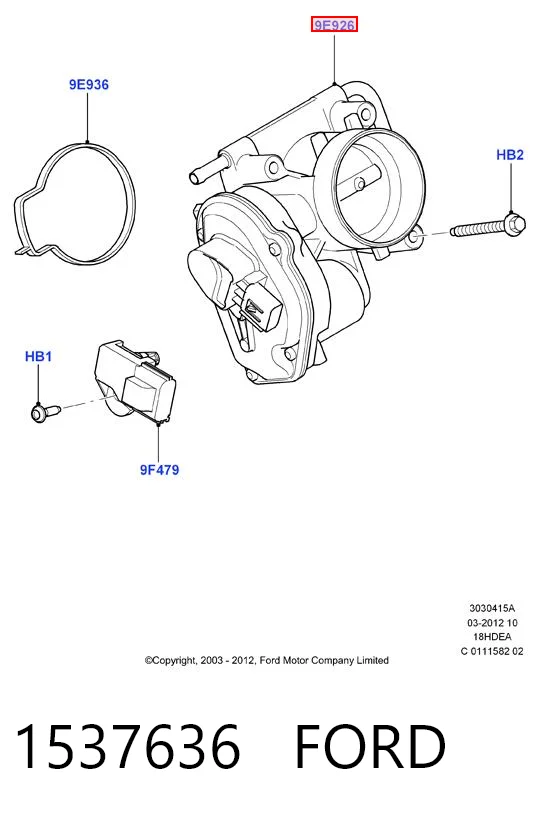 1537636 Ford Przepustnica, komplet