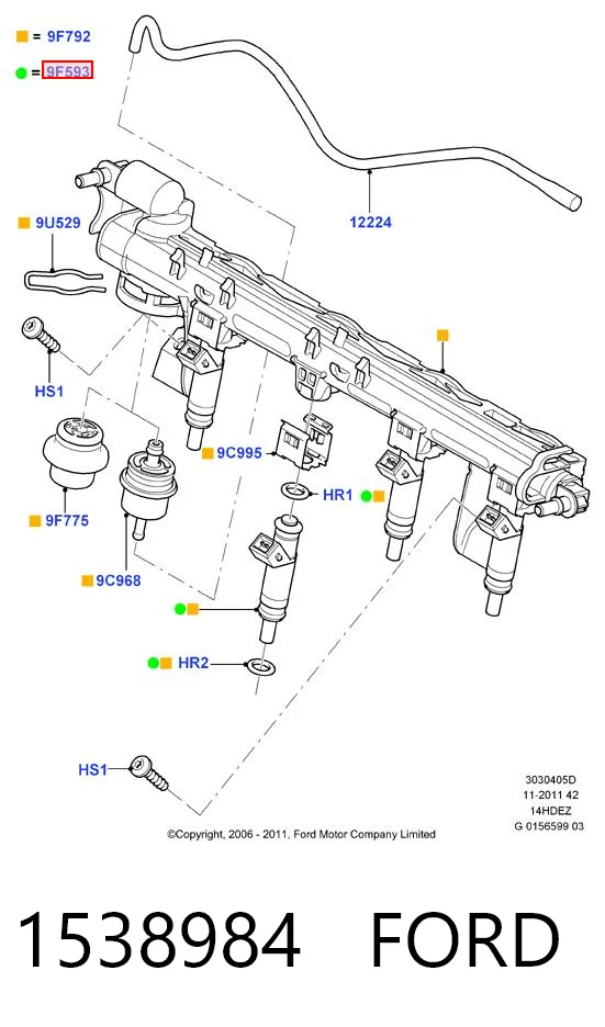 1538984 Ford Wtryskiwacz paliwa