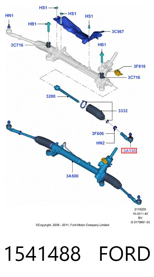 1541488 Ford Końcówka drążka kierowniczego zewnętrzna