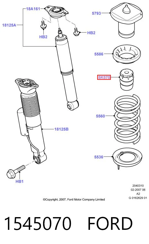 1545070 Ford Odbój amortyzatora tylnego