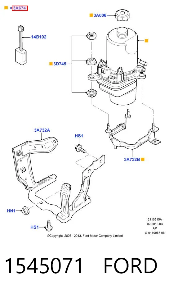 1545071 Ford Pompa wspomagania hydraulicznego kierownicy