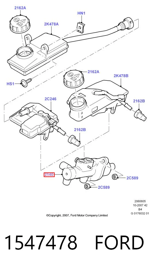 Do koszyka Główny cylinder hamulców Ford C-Max  DM2