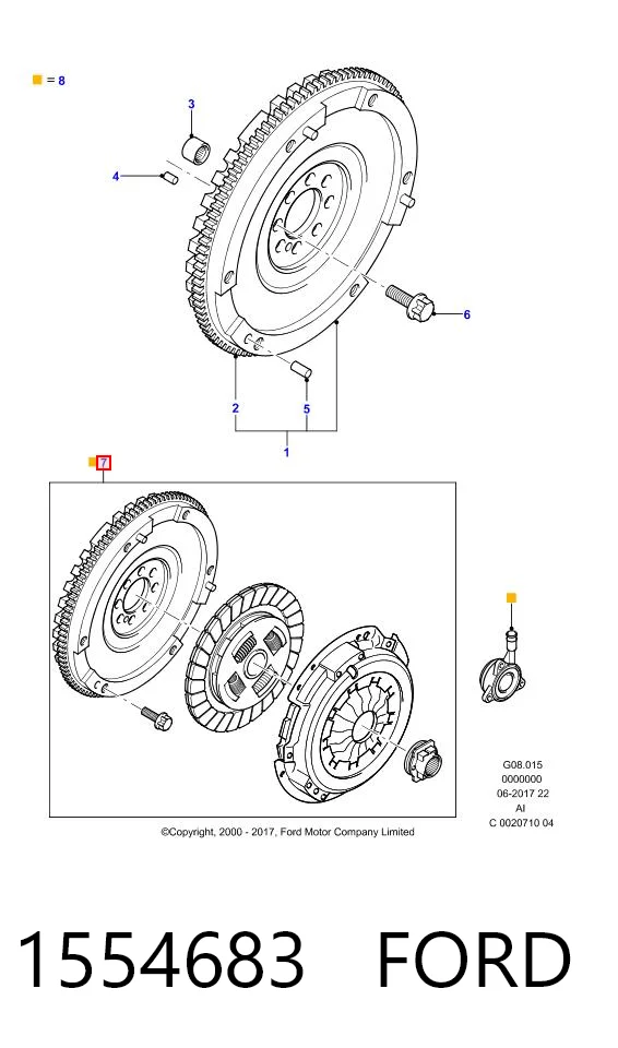 1554683 Ford Zestaw sprzęgła (3 części)