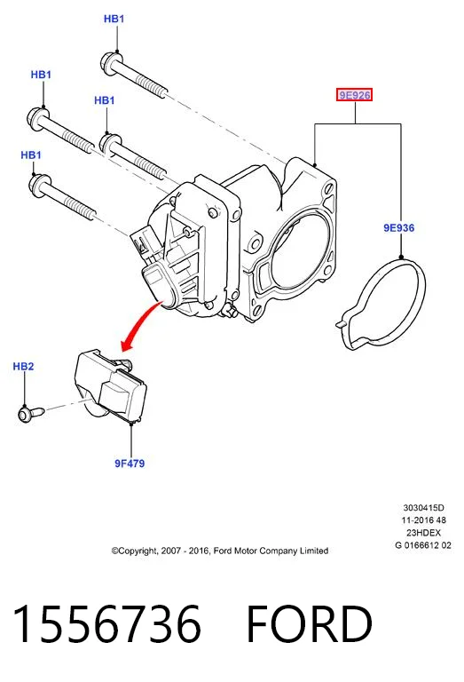 1556736 Ford Przepustnica, komplet