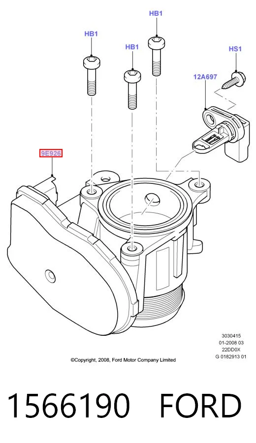 1566190 Ford Przepustnica, komplet