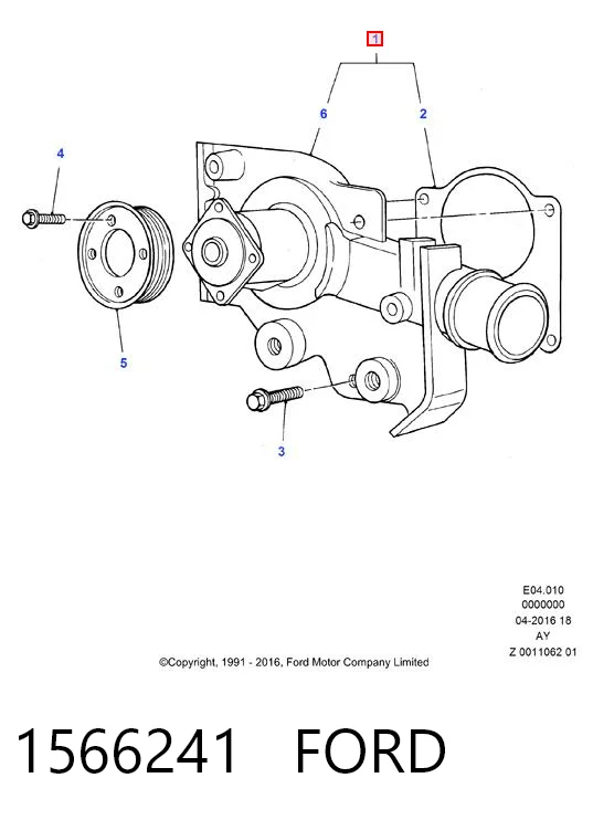 1566241 Ford Pompa chłodząca wodna