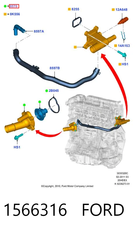 1566316 Ford Termostat