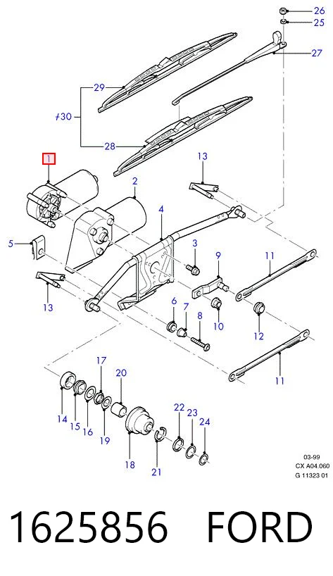 Silniczek wycieraczki szyby przedniej do Ford Sierra I GBC