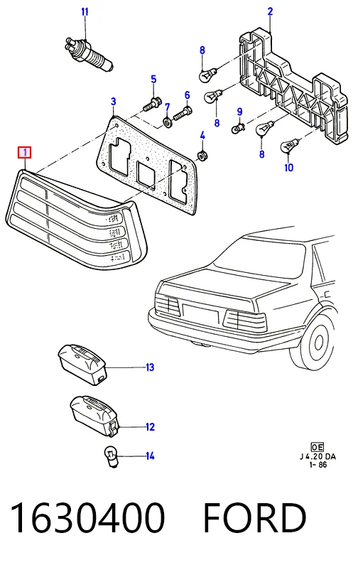 Lampa zespolona tylna prawa do Ford Orion II AFF