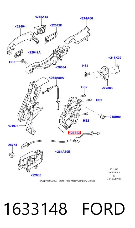 1633148 Ford Zamek drzwi tylnych lewych
