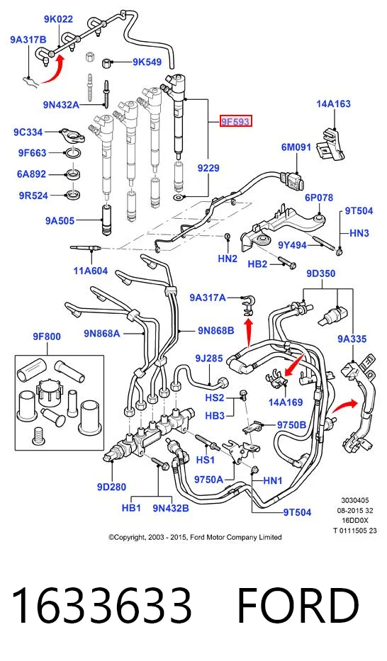 1633633 Ford Wtryskiwacz paliwa
