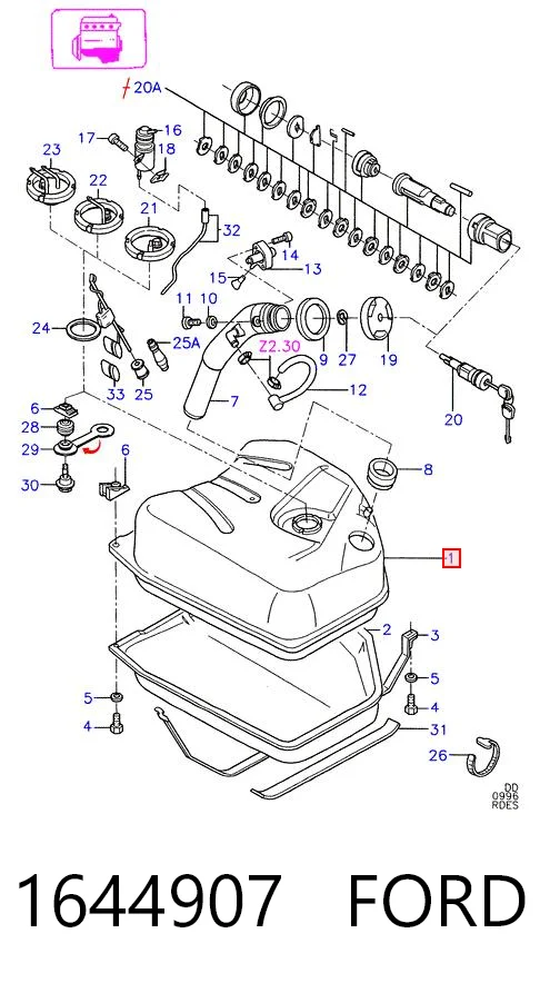 1644907 Ford Zbiornik paliwa