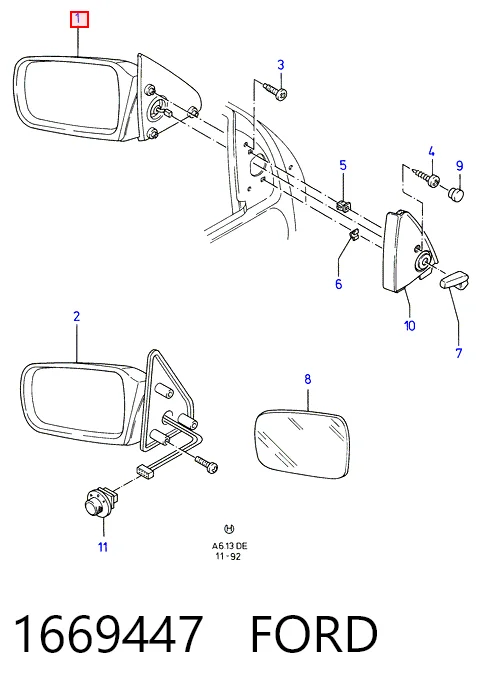 Lusterko wsteczne prawe do Ford Scorpio GAE, GGE